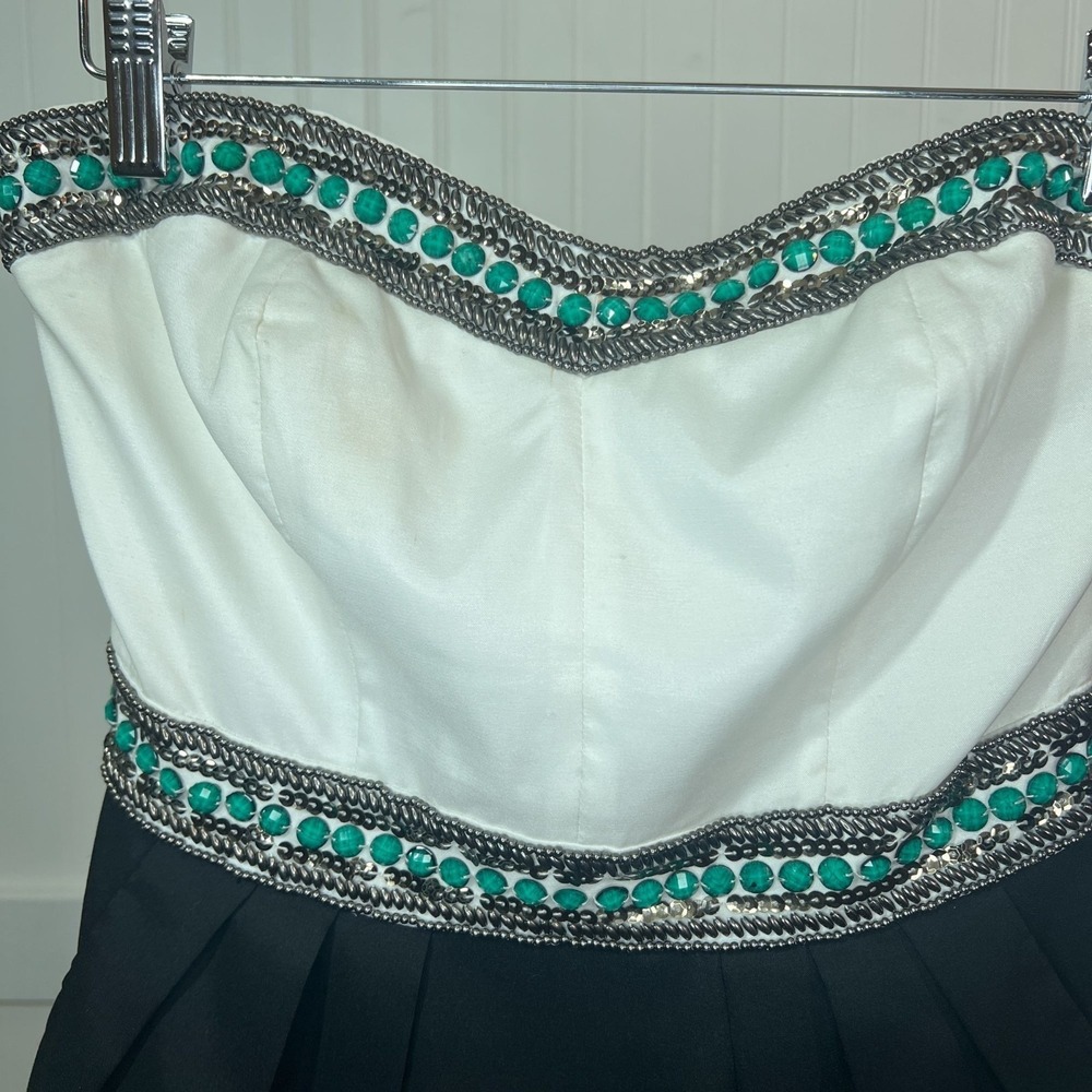 Greylin Dress Hoco Coquette Strapless Mini Beaded Embellish Cocktail Party Glam - Picture 6 of 13